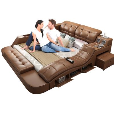 China New Arrival Custom Convertible Double Bedroom Upholstered Multifunctional Tatami Bed for sale