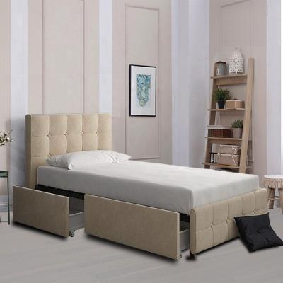 China Latest Design High Quality Single Bed Storage Modern Single Upholstered Storage Bed for sale