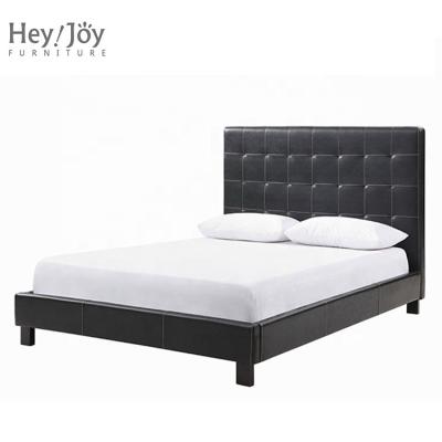 China 2019 Latest Double Size Foldable Single Twin Bed Leather Upholstered Platform Bed for sale