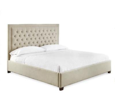 China Modern Design Custom Solid Wood Upholstered Platform (Height) King Bed Double Queen Adjustable Single Full Height for sale