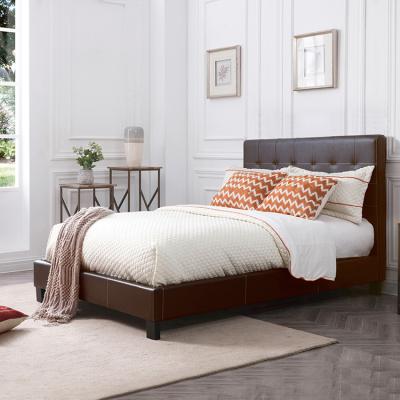 China Soft Bed American 1.8m 1.5m Double Master Bedroom Simple Modern Minimalist Leather Bed for sale