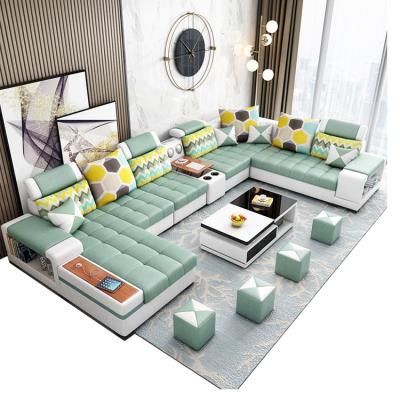 China USBcharging Furniture Factory Living Room Customizable Fabric Sofa Bed Royal Sofa Set 7 Seater Living Room Sofa for sale