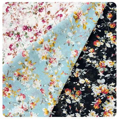 China Wholesale 75D Polyester Wrinkle Resistant Print Fabric Floral Chiffon Women's Fabric 100% Fashion Chiffon Dress Fabric for sale