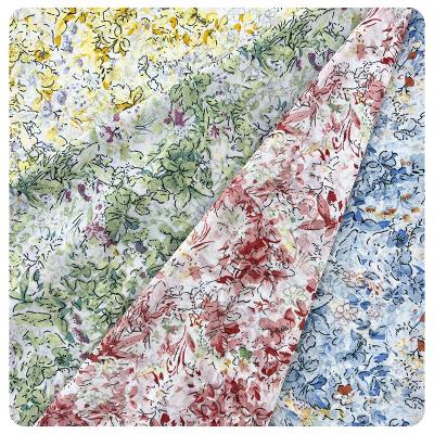 China 75D Polyester Chiffon Print Chiffon Hijab Scarf Fabric High Quality Wrinkle Resistant Fabric Stocklot Breathable Soft 100% Soft for sale