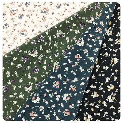 China Wrinkle Resistant Floral Lightweight Breathable Polyester Flower Chiffon Small Pattern Printed Fabric For Girl for sale