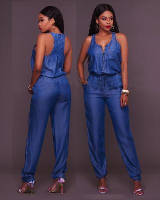 China Plus Size Breathable Slim Waist Vest Fashion Summer Wide-Legged Denim Plus Size Overalls Pile Pants for sale