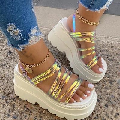 China 2020 Anti-Smell Sandals Summer Shoes Women Thick Based Casual Slippers Waterproof Platform Heels for sale