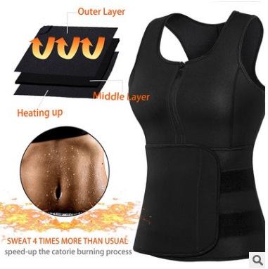 China Hot Sale Sport Organization Shaper Vest Zipper Breathable Trimmer Perforated Neoprene Lady Body Trainers Dress Waist Trainer for sale