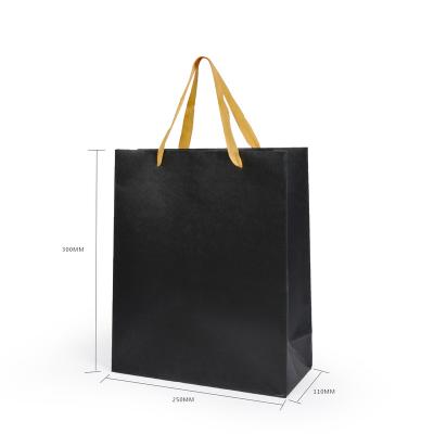 China Luxury Custom Black Paper Bags Recycled Logo With Your Own Materials Custom Logo for sale