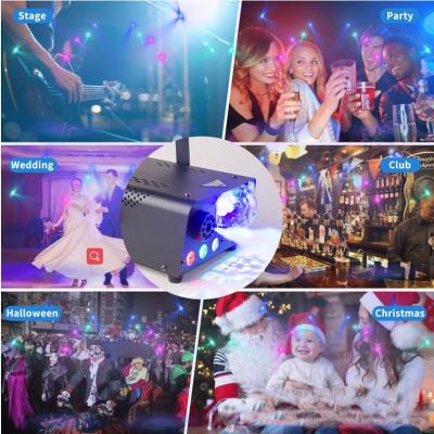 China Metal Shell 3pcs RGB LED 500W Dual Temperature Wireless Remote Control Fog Machine Smoking Machine for sale