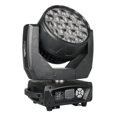 China 19x15w stage rgbw 4in1 zoom beam wash light led moving head for sale