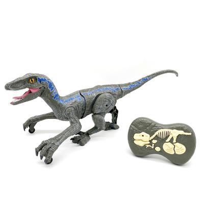 China Flexible RC model 2.4G 5 channel rc dinosaur toy simulation rc dinosaur walking robot with light and sound hot sale Amazon 2021 for sale