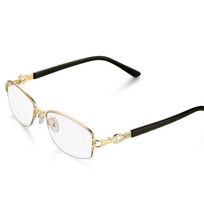 China Luxury Fashionable Solid 18K Gold Round Shape Full Rim Eyeglasses Frame with concise style design. Unisex.Pilot optical mirror for sale