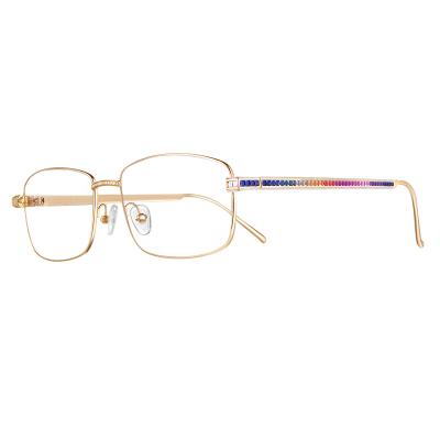 China Rimless Glasses Frame Luxury18k Gold Glasses Frames Shape Customizable Eyewears Natural Gem Diamond Glasses for sale