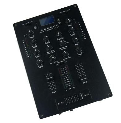 China Current Flow LED Level Meters Indicates Newest Main Level Hot Selling 2 Channel DJ Mixer With USB/bluetooth/SD Input DJ Equipment Factory Price for sale