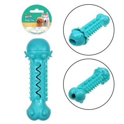 China Super Viable Interactive Dog Play Value TPR Toy Squeaky Dog Toy Teeth Cleaner Dog Food Treat Dispenser for sale