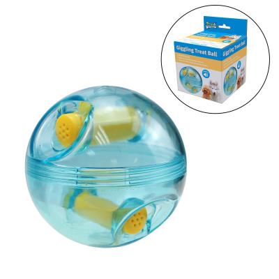 China New Viable Hot Selling Transparent Color Plastic 2 Squeakers PS Squeakers Dog Treat Ball 11CM for sale