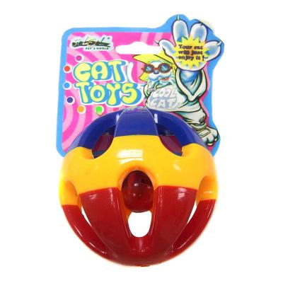 China Funny Viable Classic Ball Cat Toy Gift Kitty Playing Toy Colorful Plastic Cat Toy for sale