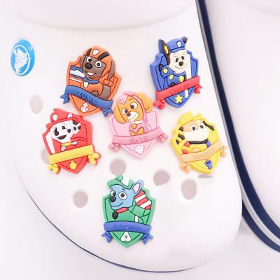 China Wholesale Soft Customize Cartoon Animals Dog Designer DIY PVC Shoe Charm Croc Charms Shoe Decorations Kids Gift for sale