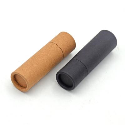 China Biodegradable Eco-Friendly Lift Up Paperboard Lip Balm Tubes Biodegradable Material Cardboard Lip Balm Stick Packaging Custom Tube for sale