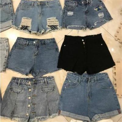 China High quality casual price cheap occasion clothes fashion jeans shorts second hand women jeans shorts for sale