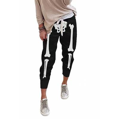 China 2021NEW Halloween Skull Print Drawstring Viable Sweatpants for sale