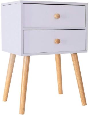 China Chinese Traditional Nightstand White (Height) 2 Drawer Adjustable Desk Cabinet Distressed Japanese Wood Bedside Table for sale