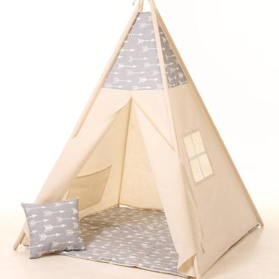 China Kinder Toy Kids Teepee Bed Tent 2 Person Soft Indoor White Sleepover Teepee Zelt for sale