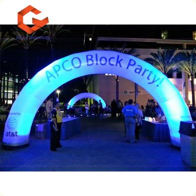 China PVC Tarpaulin Or Oxford PVC Lighting Inflatable Outdoor Running Arch Start Finish Inflatable Arch For Running Events for sale