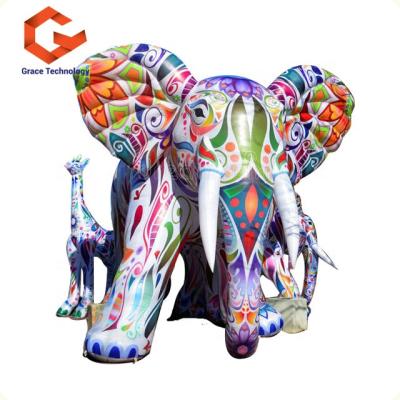 China Customized Cute Elephant Pattern Giant Elephant Inflatable Inflatable Animal Cartoon For Party Decorations for sale