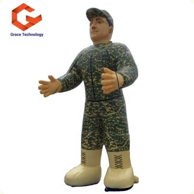 China Cool Custom Shaped Cartoon Inflatable Soldier Giant Air Blow Up Inflatable Model For Sale for sale