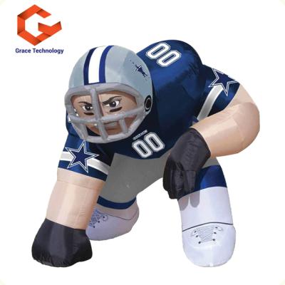 China Cute Custom High Giant Advertising Inflatable Soccer Player Inflatable Football Sportsman for sale