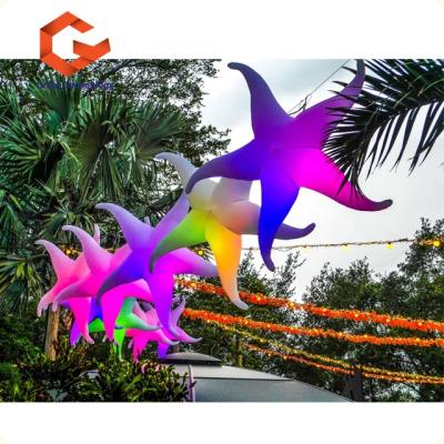 China Colorful Outdoor Inflatable Parties PVC Star Decorations With Lights For Festival Or Parties for sale