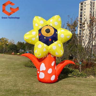 China Fresh Outdoor Decorative Inflatable Flower With Light Wedding Led Inflatable Flower Chain for sale