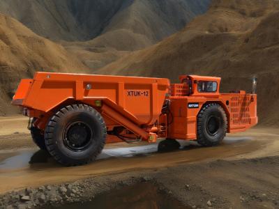 China Underground Mining Transport Vehicles DERUI DRUK-12 Compact mine usage machine  12 tons load for sale