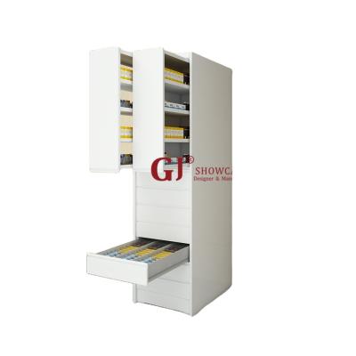 China Easy Installation Farmacia Metal Retail Store Customized Display Furniture Wall Medicine Storage Shelves for sale