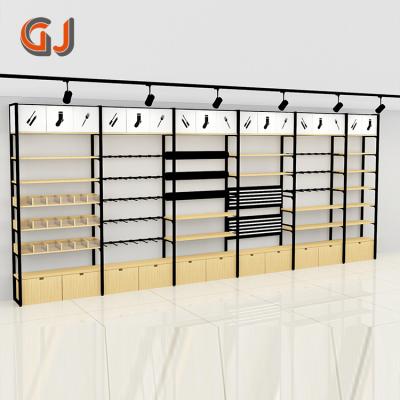 China Factory Wholesale Price Miniso Single Sided Retail Wooden Store Food Display Racks Stand Supermarket Snacks Display Racks for sale