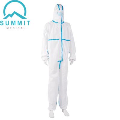 Китай Microporous устранимый защитный Coverall 65gsm с клобуком продается