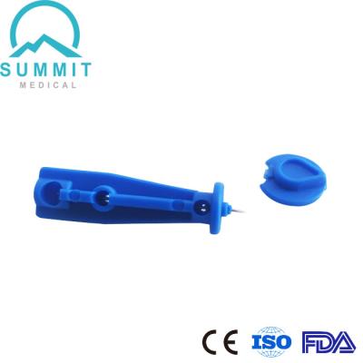 China Medical Disposable Blood Lancet Twist Top 28G Blue for sale