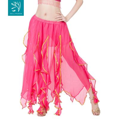 China Fuchsia Hip Scarf Chiffon Belly Dance Skirt for sale