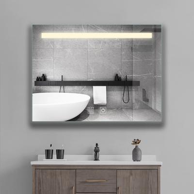 China Rongchang Multisizes Anti Fog Bluetooth Mirror Touch Switch Bathroom Modern Hotel Led Bathroom Mirror for sale