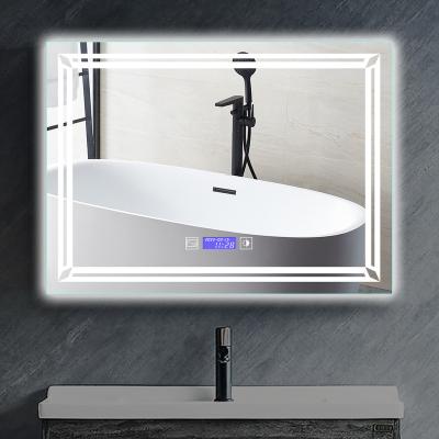 China Amazon Hot Selling LED Bath Wall Mirror Smart Touch Sensor Mirror Illuminated Bathroom LED Fog Mirror for sale