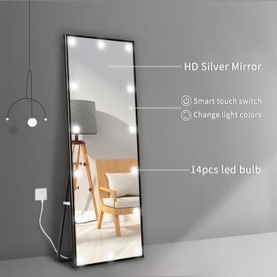 China Hollywood Vanity LED Light Bulbs Lights Dimmable Glamor Mirror For Full Body Bathroom Bedroom Living Room Mirror for sale