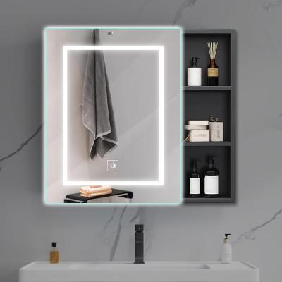 China Fashion Luminous Bathroom Cabinet With LED Light Bathroom Mirror Bathroom Sink Home Cabinet for sale