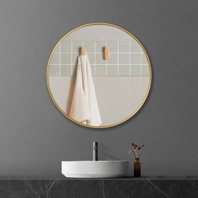 China Minimalist Rongchang 50*50cm Multisizes Aluminum Alloy Framed Wall Mounted Big Large Round Mirror Round Wall Mirror for sale