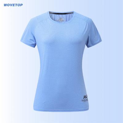 China Wholesale Custom Sports Stretch Breathable Women's Running Tee Crewneck Moisture Wicking Upper T-shirt for sale