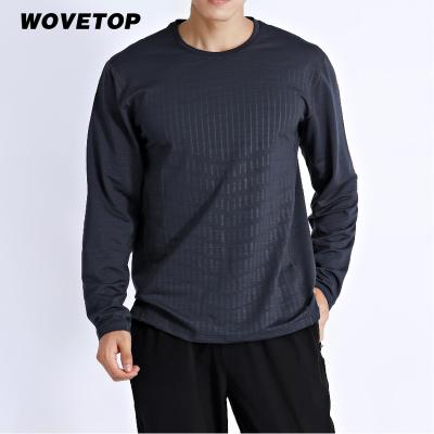 China 2022 Wholesale Men's QUICK DRY Hot Sales Fitness Gym Long Sleeve T-Shirt Custom Made Breathable Sports Running for sale