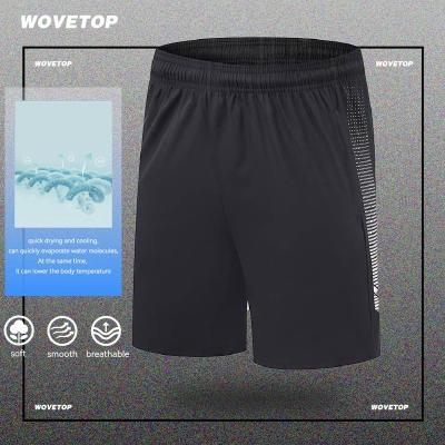 China New summer wholesale custom fitness Anti-wrinkle logo men jogging sports with pockets mens polyester shorts for sale