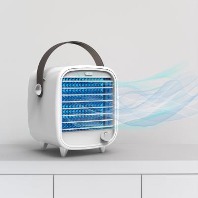 China Hotel Amazon Hot Mobile Portable Mini Air Conditioner Mini Air Conditioner Yoke Table Top USB Air Cooler Personal Evaporative Fan Lifting Fan for sale