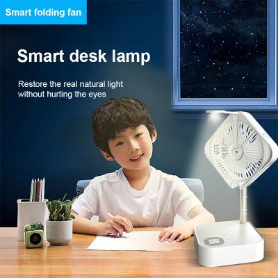 China Factory Price Hotel Auto Air Folding Fog Lamp Smart Auxiliary Cordless Charging Foldable Multifunction Fan for sale